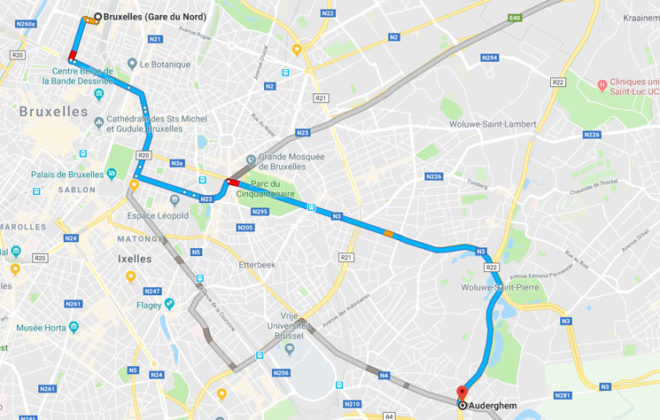 itinéraire sur Google Map