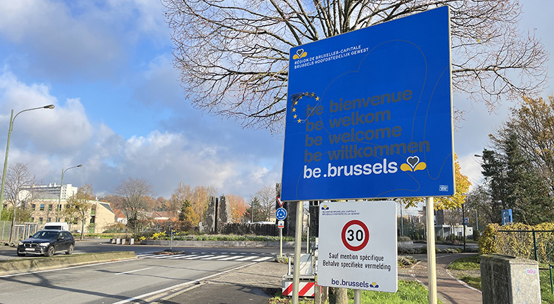 panneau de bienvenue en région bruxelloise