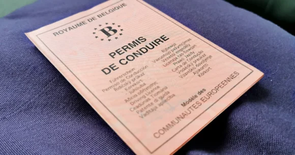 permis belge rose papier