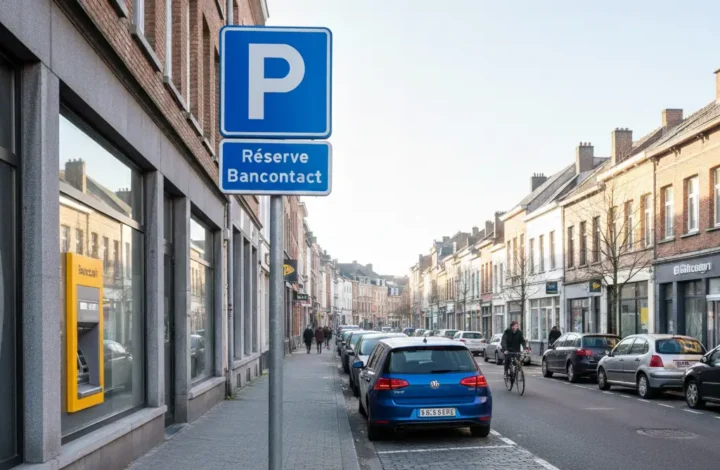 stationnement réservé aux clients du Bancontact